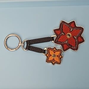 💜 Henri Bendel New York Military Flower Star 🌟 Purse Charm Key Chain